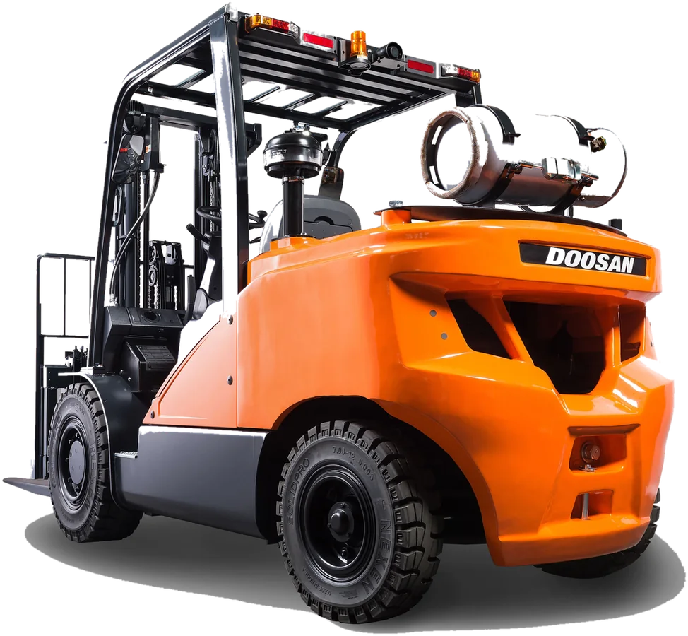 Autoelevador Doosan a GLP de la línea G con tanque sobre el contrapeso