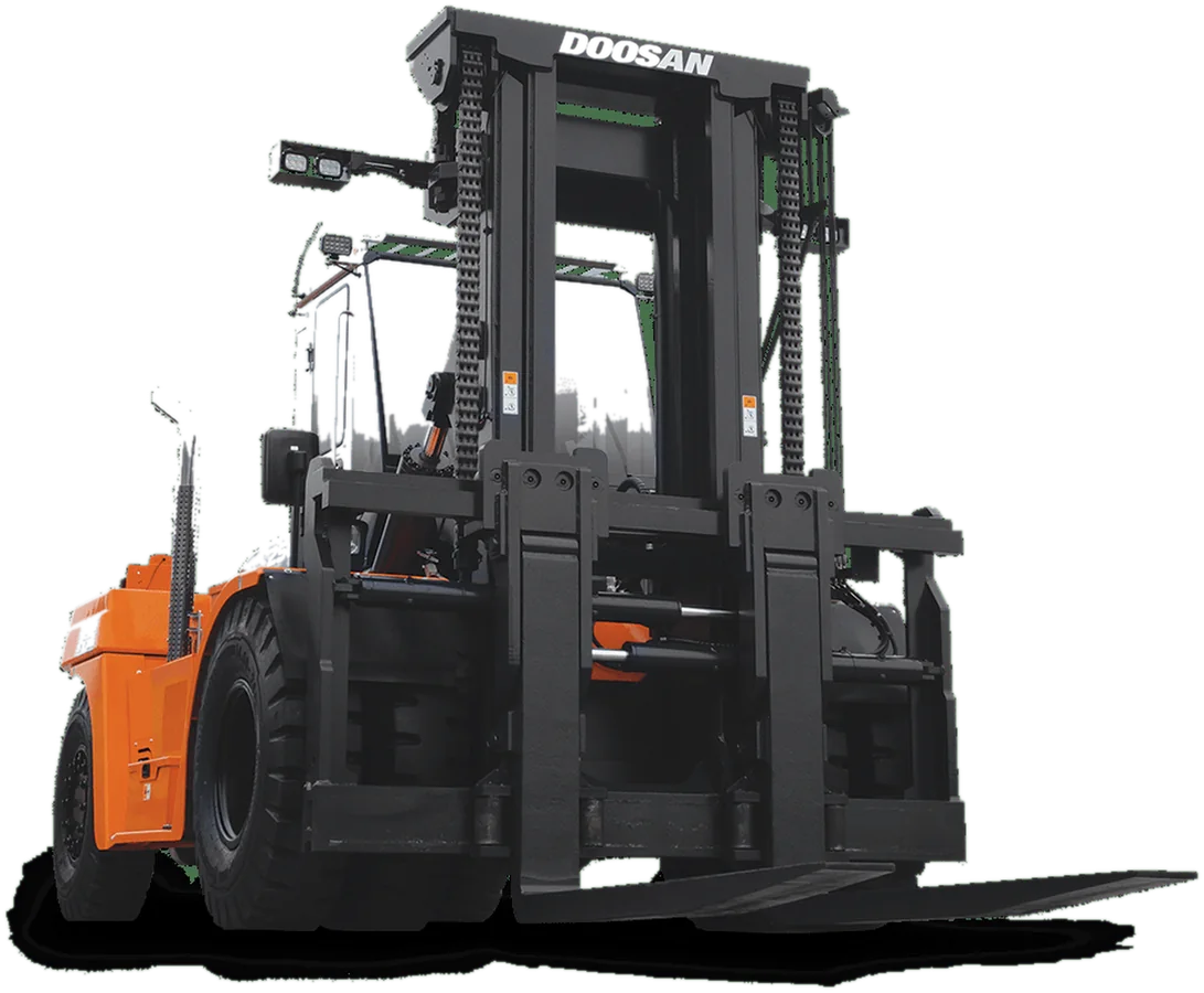 Autoelevador Doosan diesel de alta capacidad con doble rodado delantero